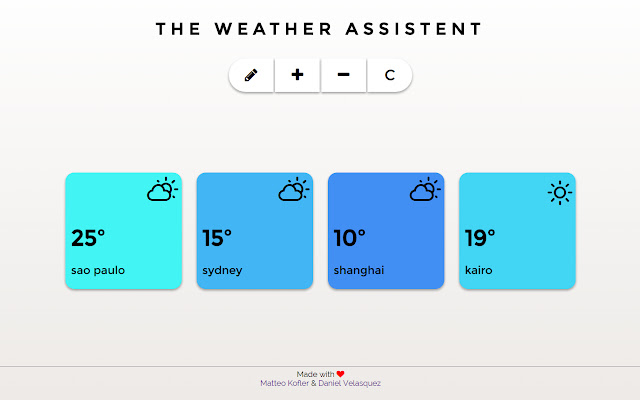 The Weather Assistent from Chrome web store to be run with OffiDocs Chromium online The Weather Assistent from Chrome web store to be run with OffiDocs Chromium online