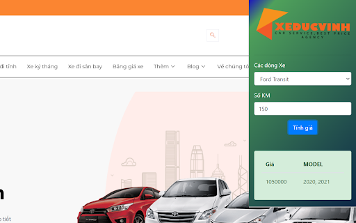 Thuê Xe 16 chỗ hà nội Đức Vinh from Chrome web store to be run with OffiDocs Chromium online Thuê Xe 16 chỗ hà nội Đức Vinh from Chrome web store to be run with OffiDocs Chromium online