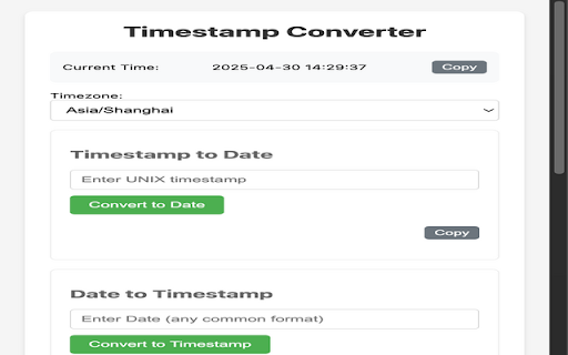 Timestamp Converter Pro from Chrome web store to be run with OffiDocs Chromium online Timestamp Converter Pro from Chrome web store to be run with OffiDocs Chromium online