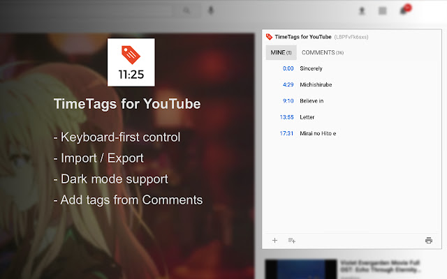 TimeTags for YouTube from Chrome web store to be run with OffiDocs Chromium online TimeTags for YouTube from Chrome web store to be run with OffiDocs Chromium online