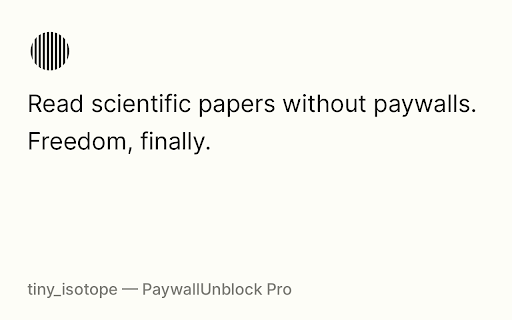 tiny_isotope — PaywallUnblock Pro from Chrome web store to be run with OffiDocs Chromium online tiny_isotope — PaywallUnblock Pro from Chrome web store to be run with OffiDocs Chromium online