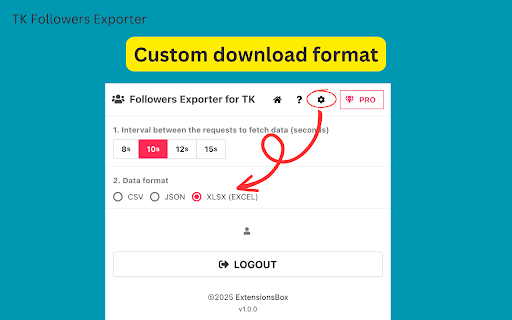 TK Followers Exporter from Chrome web store to be run with OffiDocs Chromium online TK Followers Exporter from Chrome web store to be run with OffiDocs Chromium online