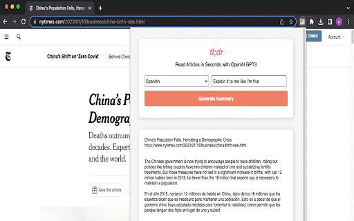 tl;dr: GPT3 News Summarizer from Chrome web store to be run with OffiDocs Chromium online tl;dr: GPT3 News Summarizer from Chrome web store to be run with OffiDocs Chromium online