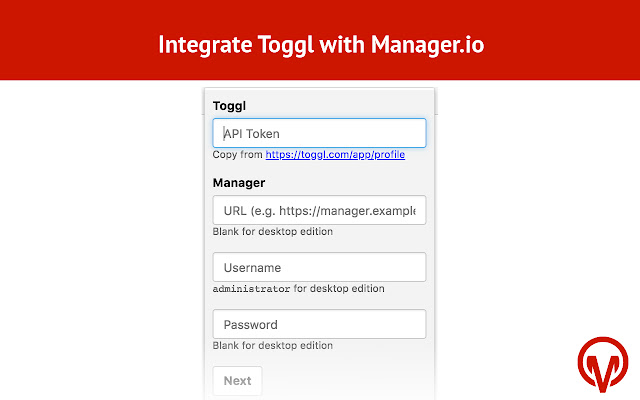 Toggl To Manager.io from Chrome web store to be run with OffiDocs Chromium online Toggl To Manager.io from Chrome web store to be run with OffiDocs Chromium online