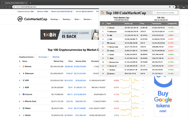 Top 100 CoinMarketCap from Chrome web store to be run with OffiDocs Chromium online Top 100 CoinMarketCap from Chrome web store to be run with OffiDocs Chromium online