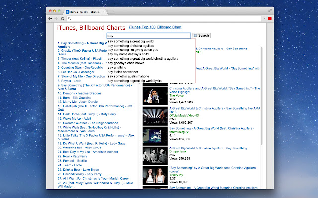 Top Music Charts from Chrome web store to be run with OffiDocs Chromium online Top Music Charts from Chrome web store to be run with OffiDocs Chromium online