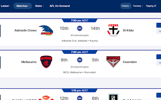 TrackMyBrown AFL Odds Remover from Chrome web store to be run with OffiDocs Chromium online TrackMyBrown AFL Odds Remover from Chrome web store to be run with OffiDocs Chromium online