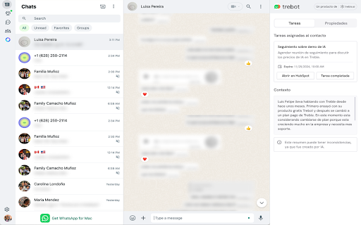 Trebot: HubSpot Integration for WhatsApp Web from Chrome web store to be run with OffiDocs Chromium online Trebot: HubSpot Integration for WhatsApp Web from Chrome web store to be run with OffiDocs Chromium online