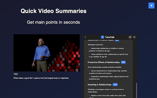 TubeTalk: AI Assistant for YouTube Use Your Own API Key from Chrome web store to be run with OffiDocs Chromium online TubeTalk: AI Assistant for YouTube Use Your Own API Key from Chrome web store to be run with OffiDocs Chromium online