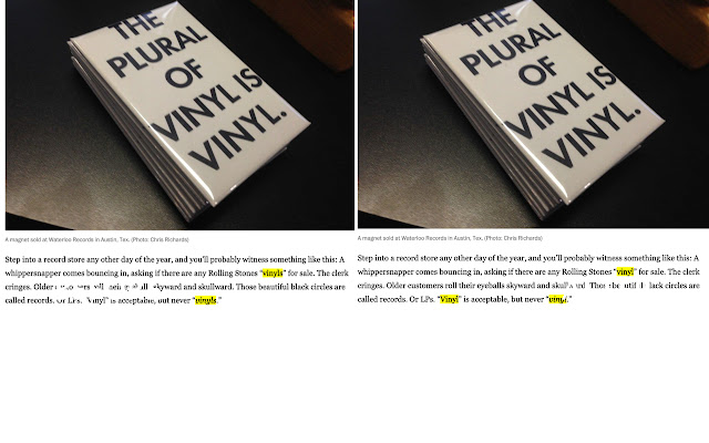 Turn the word vinyls into vinyl from Chrome web store to be run with OffiDocs Chromium online Turn the word vinyls into vinyl from Chrome web store to be run with OffiDocs Chromium online