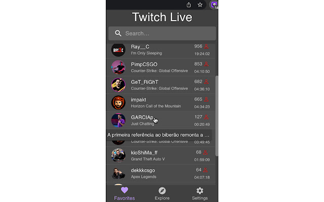 Twitch Live Extension from Chrome web store to be run with OffiDocs Chromium online Twitch Live Extension from Chrome web store to be run with OffiDocs Chromium online