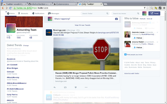 Twitter usability suite from Chrome web store to be run with OffiDocs Chromium online Twitter usability suite from Chrome web store to be run with OffiDocs Chromium online