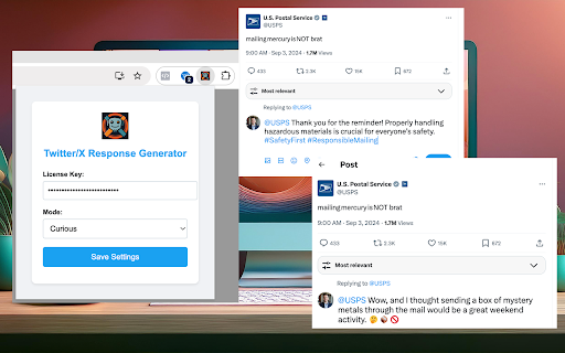 Twitter/X Response Generator from Chrome web store to be run with OffiDocs Chromium online Twitter/X Response Generator from Chrome web store to be run with OffiDocs Chromium online
