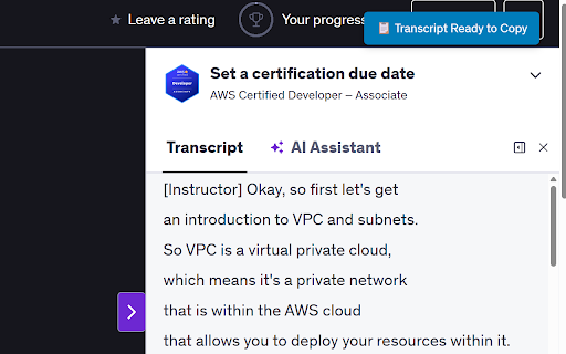 Udemy Transcript Copier from Chrome web store to be run with OffiDocs Chromium online Udemy Transcript Copier from Chrome web store to be run with OffiDocs Chromium online