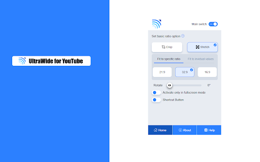 UltraWide for YouTube: custom fullscreen ratios from Chrome web store to be run with OffiDocs Chromium online UltraWide for YouTube: custom fullscreen ratios from Chrome web store to be run with OffiDocs Chromium online