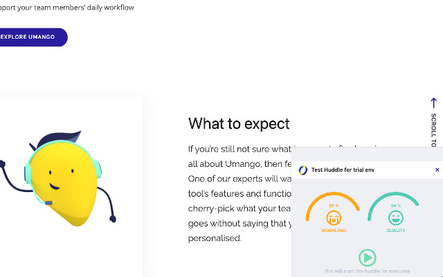 Umango Huddle Buddy from Chrome web store to be run with OffiDocs Chromium online Umango Huddle Buddy from Chrome web store to be run with OffiDocs Chromium online