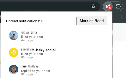 Unread Notifications for Bluesky from Chrome web store to be run with OffiDocs Chromium online Unread Notifications for Bluesky from Chrome web store to be run with OffiDocs Chromium online