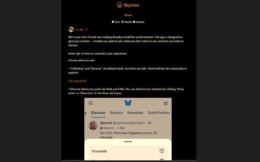 Unroll a Bluesky Thread with Skyview from Chrome web store to be run with OffiDocs Chromium online Unroll a Bluesky Thread with Skyview from Chrome web store to be run with OffiDocs Chromium online
