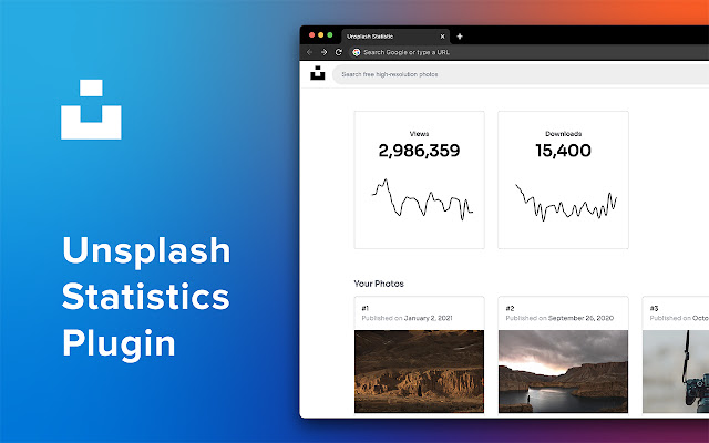 Unsplash Statistic from Chrome web store to be run with OffiDocs Chromium online Unsplash Statistic from Chrome web store to be run with OffiDocs Chromium online