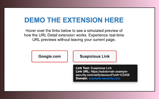 URL Detail Link Hover Info and Enhanced Browsing Tools from Chrome web store to be run with OffiDocs Chromium online URL Detail Link Hover Info and Enhanced Browsing Tools from Chrome web store to be run with OffiDocs Chromium online