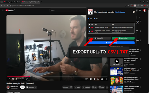 URLs Exporter and Importer from Chrome web store to be run with OffiDocs Chromium online URLs Exporter and Importer from Chrome web store to be run with OffiDocs Chromium online
