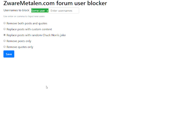 UserBlocker for ZwareMetalen from Chrome web store to be run with OffiDocs Chromium online UserBlocker for ZwareMetalen from Chrome web store to be run with OffiDocs Chromium online