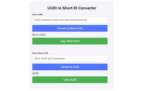 UUID converter from Chrome web store to be run with OffiDocs Chromium online UUID converter from Chrome web store to be run with OffiDocs Chromium online