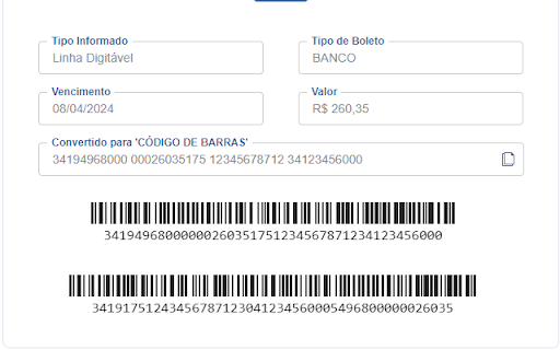Validador Boleto e Conversor Linha Digitável from Chrome web store to be run with OffiDocs Chromium online Validador Boleto e Conversor Linha Digitável from Chrome web store to be run with OffiDocs Chromium online