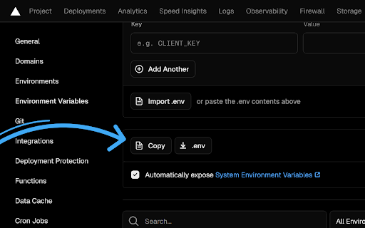 Vercel Env Variables from Chrome web store to be run with OffiDocs Chromium online Vercel Env Variables from Chrome web store to be run with OffiDocs Chromium online
