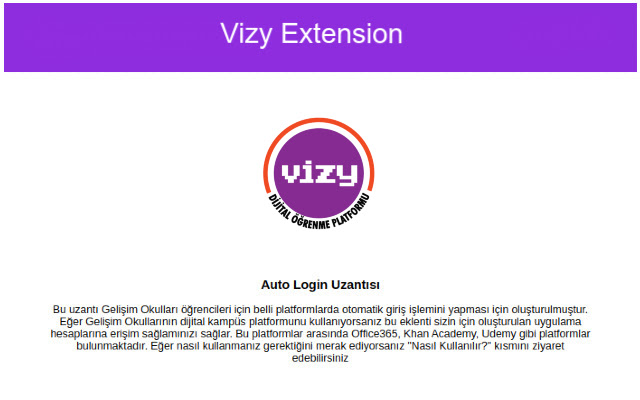 Vizy Dijital Öğrenme Platformu from Chrome web store to be run with OffiDocs Chromium online Vizy Dijital Öğrenme Platformu from Chrome web store to be run with OffiDocs Chromium online