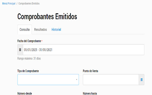 VMC AFIP Consulta de Comprobantes from Chrome web store to be run with OffiDocs Chromium online VMC AFIP Consulta de Comprobantes from Chrome web store to be run with OffiDocs Chromium online