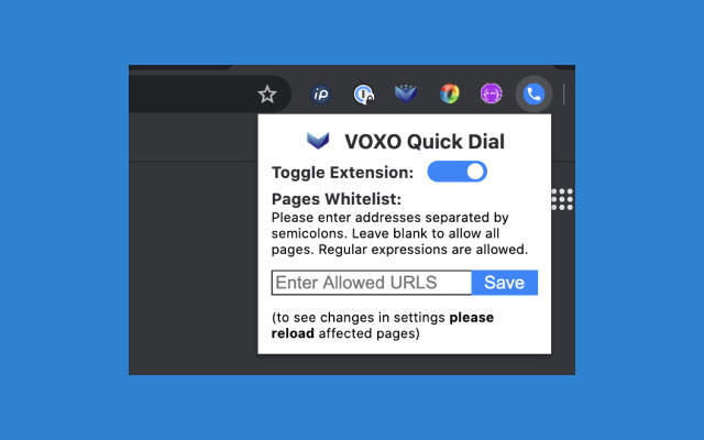 VOXO Quick Dial from Chrome web store to be run with OffiDocs Chromium online VOXO Quick Dial from Chrome web store to be run with OffiDocs Chromium online