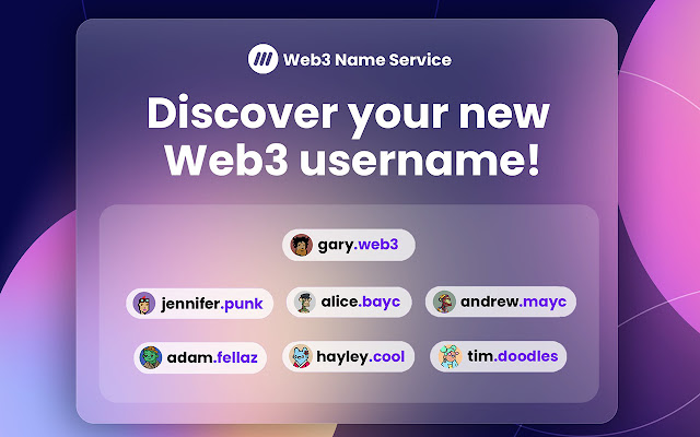 Web3 Name Service (WNS) from Chrome web store to be run with OffiDocs Chromium online Web3 Name Service (WNS) from Chrome web store to be run with OffiDocs Chromium online