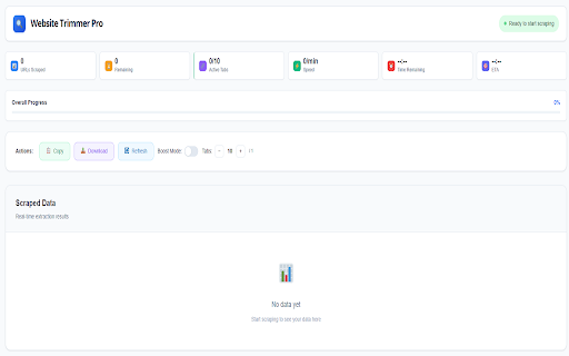Website Trimmer Scraper from Chrome web store to be run with OffiDocs Chromium online Website Trimmer Scraper from Chrome web store to be run with OffiDocs Chromium online