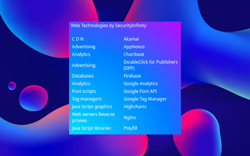Web Technology Detector by SecurityInfinity from Chrome web store to be run with OffiDocs Chromium online Web Technology Detector by SecurityInfinity from Chrome web store to be run with OffiDocs Chromium online