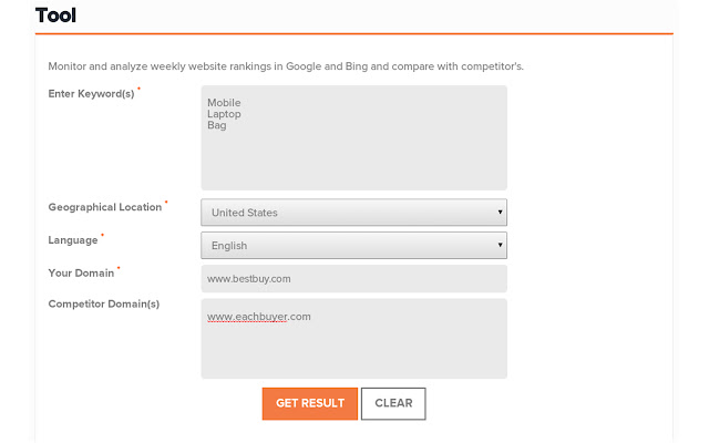 Weekly Keyword Rank Checker from Chrome web store to be run with OffiDocs Chromium online Weekly Keyword Rank Checker from Chrome web store to be run with OffiDocs Chromium online