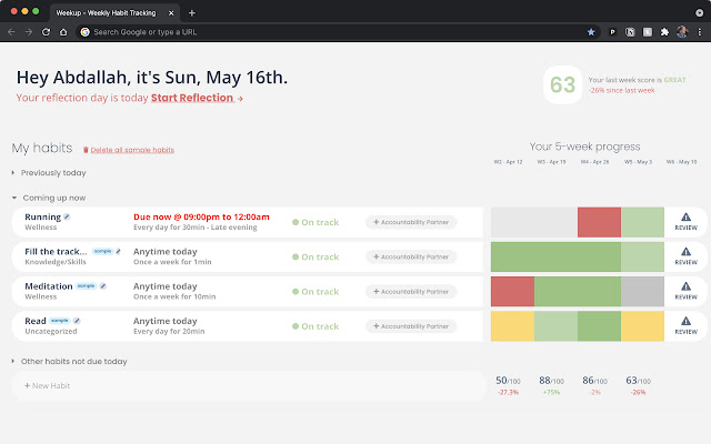Weekup from Chrome web store to be run with OffiDocs Chromium online Weekup from Chrome web store to be run with OffiDocs Chromium online