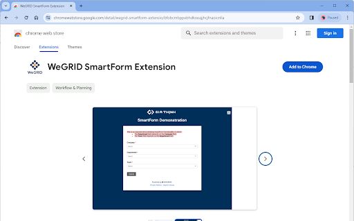 WeGRID SmartForm Extension from Chrome web store to be run with OffiDocs Chromium online WeGRID SmartForm Extension from Chrome web store to be run with OffiDocs Chromium online