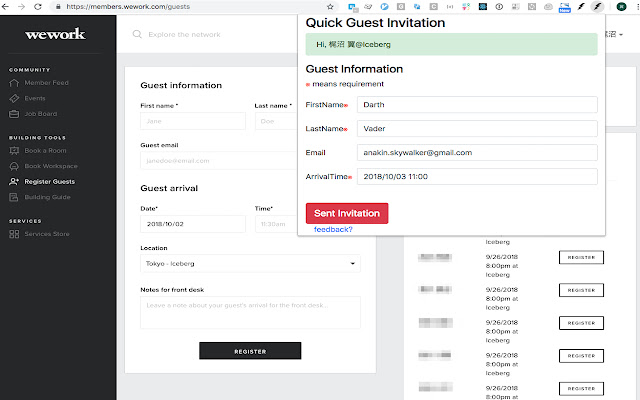 WeWork guest registrations from Chrome web store to be run with OffiDocs Chromium online WeWork guest registrations from Chrome web store to be run with OffiDocs Chromium online