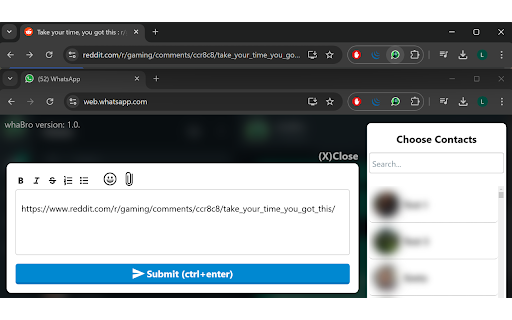 whaBro from Chrome web store to be run with OffiDocs Chromium online whaBro from Chrome web store to be run with OffiDocs Chromium online