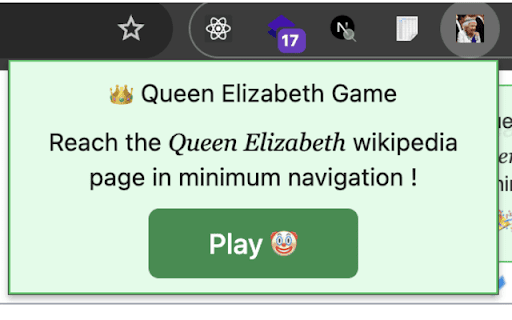 Wikipedia Queen Elizabeth Game from Chrome web store to be run with OffiDocs Chromium online Wikipedia Queen Elizabeth Game from Chrome web store to be run with OffiDocs Chromium online