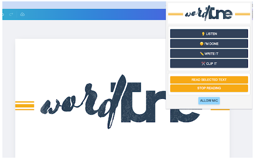 WordTune Voice Extension from Chrome web store to be run with OffiDocs Chromium online WordTune Voice Extension from Chrome web store to be run with OffiDocs Chromium online