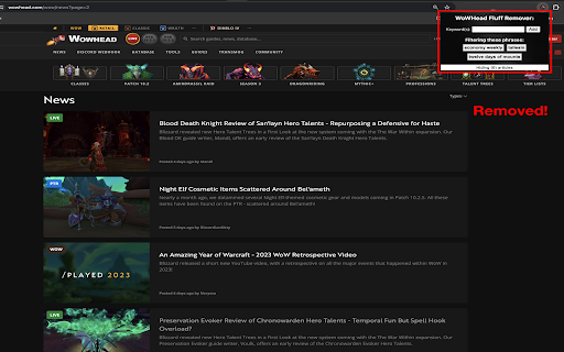 WoWHead Fluff Remover from Chrome web store to be run with OffiDocs Chromium online WoWHead Fluff Remover from Chrome web store to be run with OffiDocs Chromium online