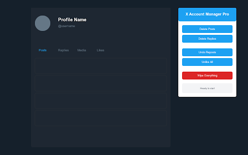 X Account Manager Pro from Chrome web store to be run with OffiDocs Chromium online X Account Manager Pro from Chrome web store to be run with OffiDocs Chromium online