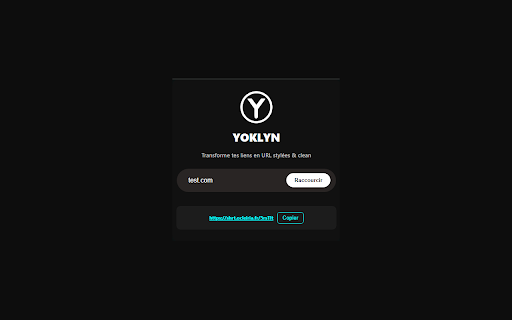 Yoklyn Raccourcisseur de lien from Chrome web store to be run with OffiDocs Chromium online Yoklyn Raccourcisseur de lien from Chrome web store to be run with OffiDocs Chromium online
