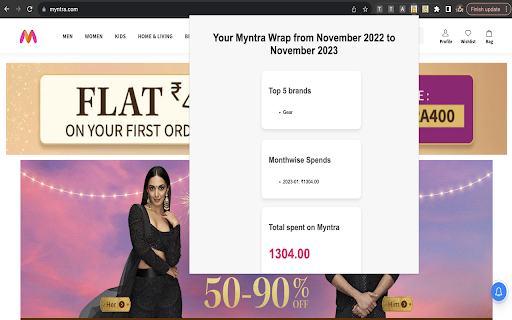 Your last 1 year Myntra Wrap from Chrome web store to be run with OffiDocs Chromium online Your last 1 year Myntra Wrap from Chrome web store to be run with OffiDocs Chromium online