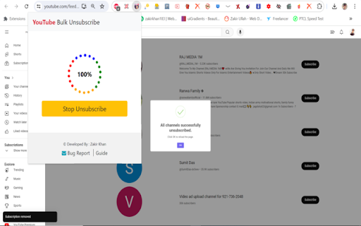 YouTube Bulk Unsubscribe from Chrome web store to be run with OffiDocs Chromium online YouTube Bulk Unsubscribe from Chrome web store to be run with OffiDocs Chromium online