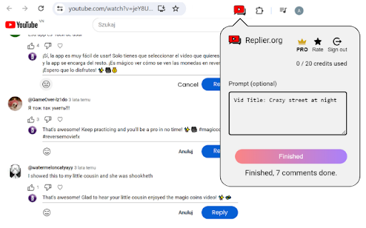 Youtube comments responder from Chrome web store to be run with OffiDocs Chromium online Youtube comments responder from Chrome web store to be run with OffiDocs Chromium online