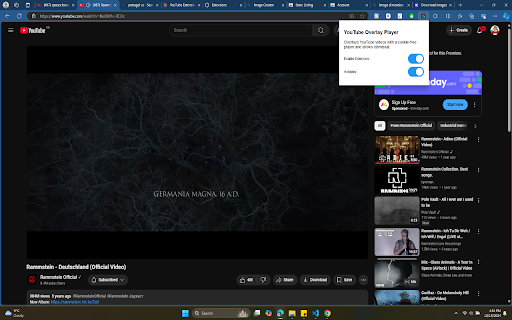 YouTube Overlay Player from Chrome web store to be run with OffiDocs Chromium online YouTube Overlay Player from Chrome web store to be run with OffiDocs Chromium online
