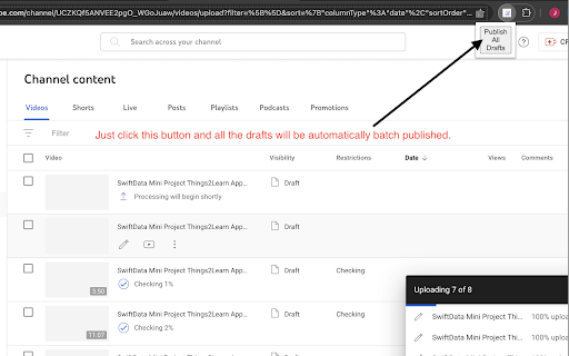 YouTube Video Batch Publisher from Chrome web store to be run with OffiDocs Chromium online YouTube Video Batch Publisher from Chrome web store to be run with OffiDocs Chromium online